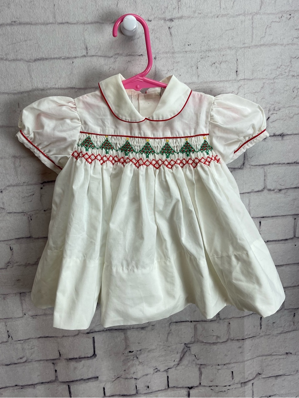 Baby Togs vintage smocked Christmas dress size 12 months
